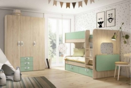 Dormitorio juvenil con litera, Mod. Hop Dormitorio Completo juvenil en Bilbao