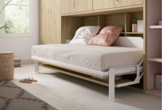 Dormitorio juvenil con cama abatible horizontal, Mod. Flash Camas abatibles en Bilbao
