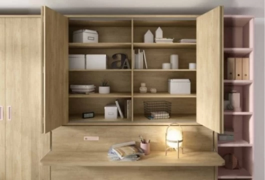 Dormitorio juvenil con cama abatible horizontal, Mod. Flash Camas abatibles en Bilbao