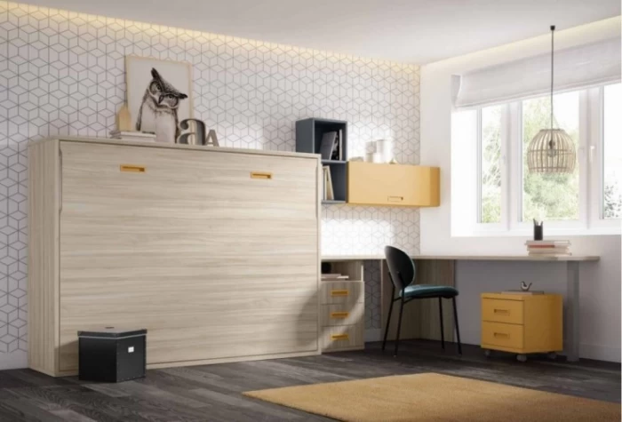 Dormitorio juvenil con cama abatible horizontal, Mod. Fuli Camas abatibles en Bilbao