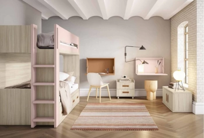 Dormitorio juvenil con litera, Mod. Glut