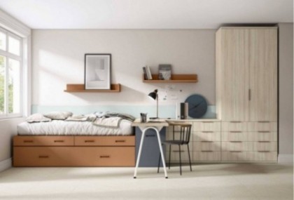 Dormitorio juvenil con zona de estudio, Mod. Molly Dormitorio Completo juvenil en Bilbao