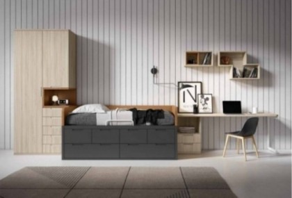 Dormitorio juvenil con compacto. Mod. Fumpter Dormitorio Completo juvenil en Bilbao