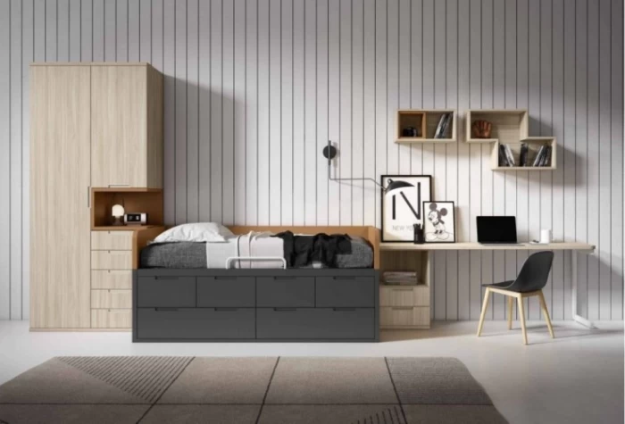 Dormitorio juvenil con compacto. Mod. Fumpter Dormitorio Completo juvenil en Bilbao