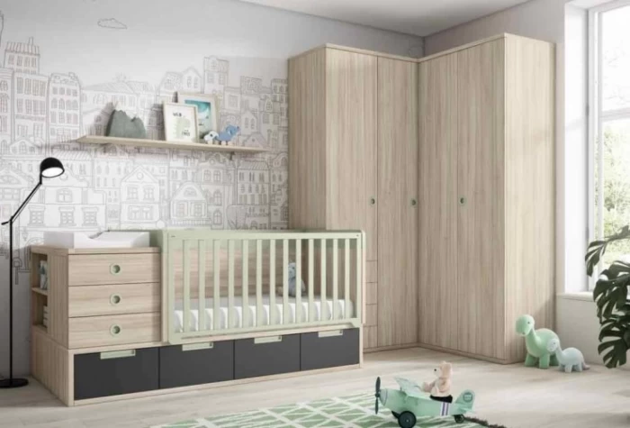 Dormitorio juvenil transformable con armario, Mod. Shuri Dormitorio bebe infantil en Bilbao