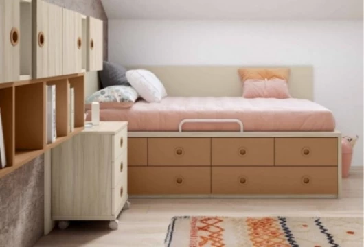 Dormitorio juvenil cama tatami con paneles Mod.Gumball Dormitorio Completo juvenil en Bilbao