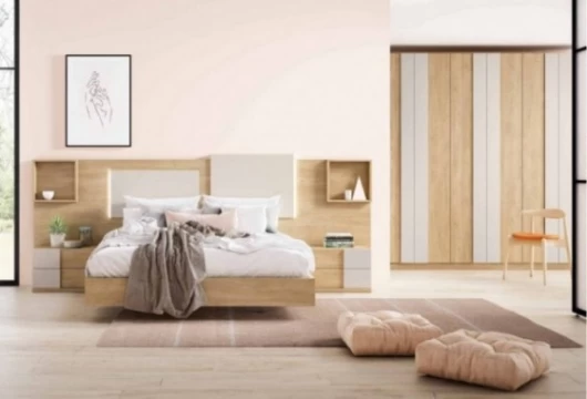 Cabecero de cama y 2 mesitas Mod. Andria Conjuntos Dormitorio en Bilbao