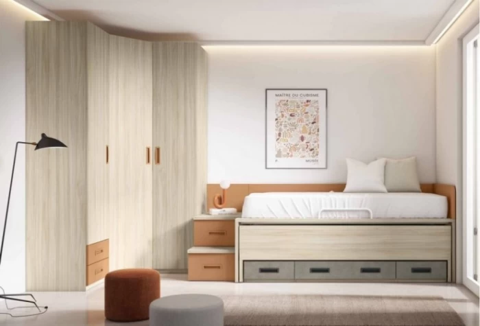 Dormitorio juvenil compacto con escalera Mod.Clarence Dormitorio Completo juvenil en Bilbao