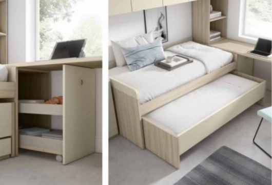 Dormitorio juvenil con puente y libreria Mod.Luffy Dormitorio Completo juvenil en Bilbao