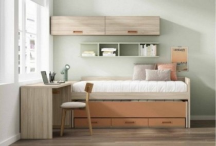 Dormitorio juvenil con altillo dos puertas Mod. Farouk Dormitorio Completo juvenil en Bilbao