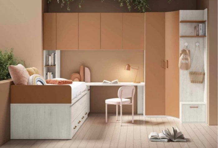 Dormitorio juvenil puente con armario rincon Mod. Kai Dormitorio Completo juvenil en Bilbao