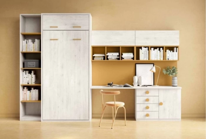 Dormitorio juvenil cama vertical y escritorio Mod. Scamp Camas abatibles en Bilbao