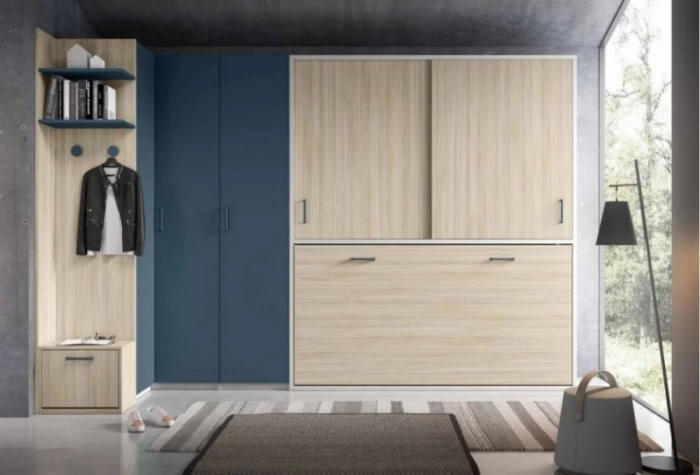 Dormitorio juvenil cama abatible horizontal alta Mod. Mirabel Camas abatibles en Bilbao