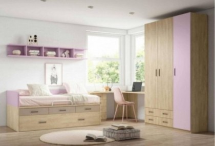 Dormitorio juvenil armario tres puertas, Mod.Luca Dormitorio Completo juvenil en Bilbao