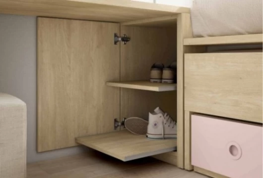 Dormitorio juvenil con armario tres puertas y cajones Mod. Flora Dormitorio Completo juvenil en Bilbao