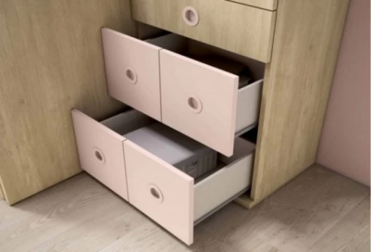 Dormitorio juvenil con armario tres puertas y cajones Mod. Flora Dormitorio Completo juvenil en Bilbao