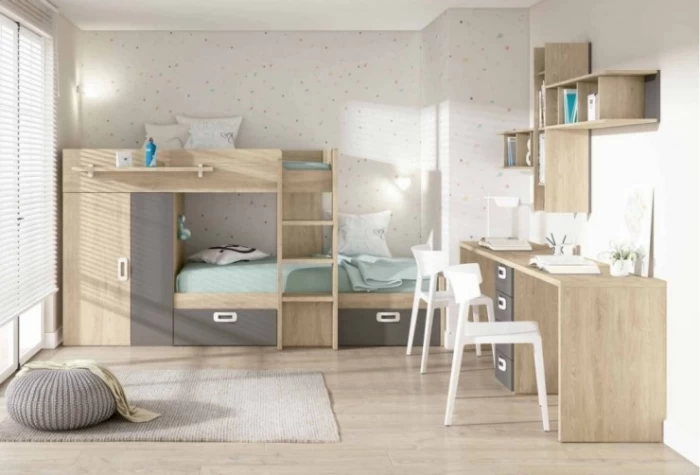 Dormitorio juvenil con cama tren, Mod. Baileywick Dormitorio Completo juvenil en Bilbao