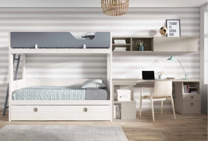 Dormitorio juvenil con litera, Mod. Akela