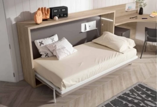 Dormitorio juvenil con cama abatible, Mod. Nooroo Camas abatibles en Bilbao