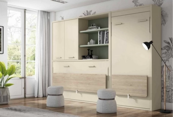 Dormitorio juvenil con 2 camas abatibles, Mod. Gina Camas abatibles en Bilbao