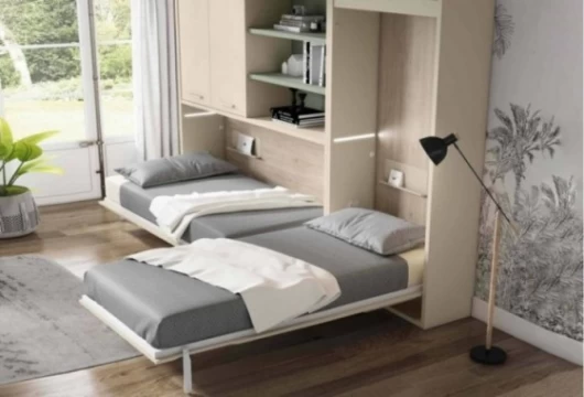Dormitorio juvenil con 2 camas abatibles, Mod. Gina Camas abatibles en Bilbao