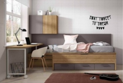 Dormitorio juvenil RYDER con bicama y escritorio giratorio Dormitorio Completo juvenil en Bilbao