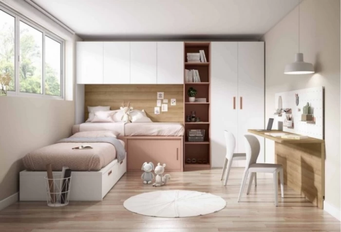 Dormitorio juvenil con 2 camas, Mod. Francois Dormitorio Completo juvenil en Bilbao