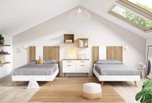 Dormitorio juvenil con 2 camas individuales, Mod. Candy