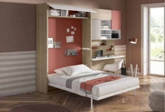 Dormitorio juvenil con cama grande abatible, Mod. Juleka Camas abatibles en Bilbao