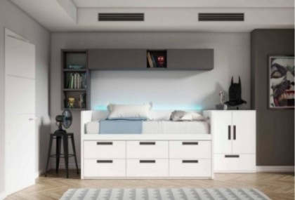 Dormitorio juvenil gamer, Mod. Skye Dormitorio Completo juvenil en Bilbao