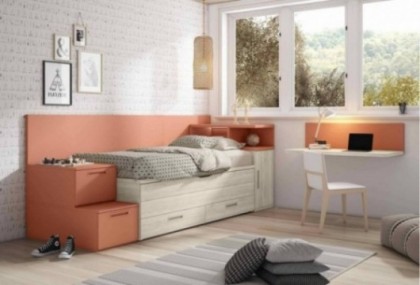 Dormitorio juvenil TRACKER con Bicama y Escritorio 150 cm Dormitorio Completo juvenil en Bilbao