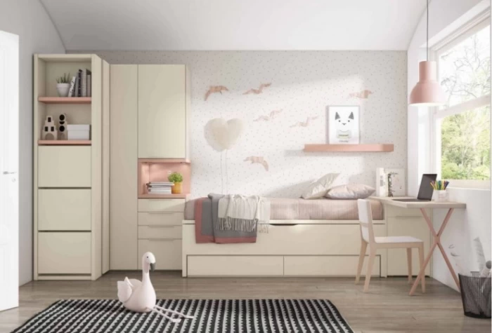 Dormitorio juvenil con armario rincón, Mod. Yogi Dormitorio Completo juvenil en Bilbao