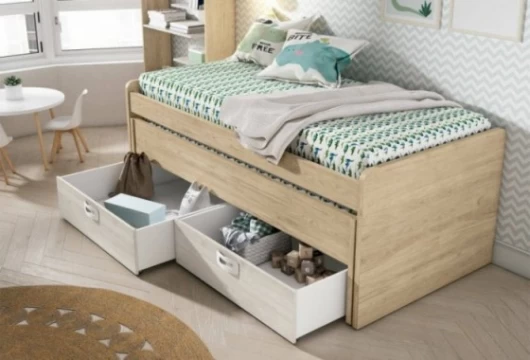 Dormitorio juvenil con estantería, Mod. Edna Dormitorio Completo juvenil en Bilbao