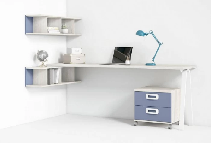 Escritorio juvenil de 202 cm, Mod. Chispa