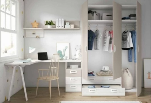 Dormitorio juvenil con cama individual, Mod. Jensen Dormitorio Completo juvenil en Bilbao