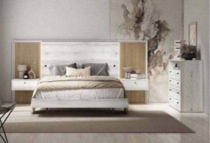 Cama 150 cm y mesitas Mod. Aros Conjuntos Dormitorio en Bilbao