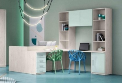 Escritorio y estantería, Mod. Posi