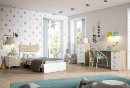 Dormitorio juvenil con cama individual, Mod. Willson Dormitorio Completo juvenil en Bilbao