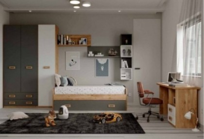 Dormitorio juvenil con armario 3p. Mod. Olaf Dormitorio Completo juvenil en Bilbao
