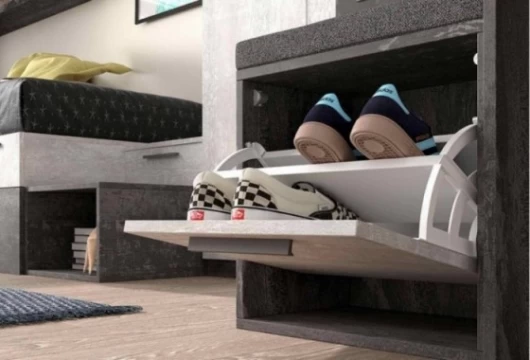 Armario juvenil angular con zapatero luna, Mod. Jaison Armarios juveniles en Bilbao