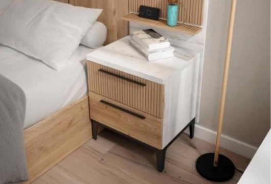 Mesita de noche 2 cajones, Mod. Leucade Mesitas de noche en Bilbao