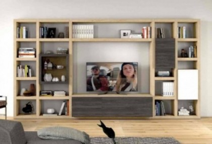 Mueble de salón con estantería de 375 cm, Mod. Hale Estanterias de salon en Bilbao