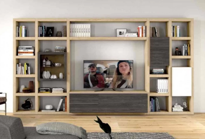 Mueble de salón con estantería de 375 cm, Mod. Hale Estanterias de salon en Bilbao