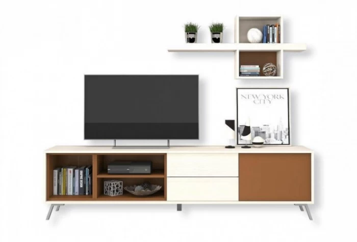 Mueble de tv con estante, Mod. Ioannis Muebles de TV en Bilbao