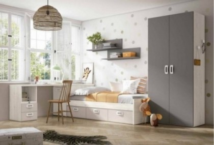 Dormitorio juvenil con cama nido, Mod. Sulley Dormitorio Completo juvenil en Bilbao