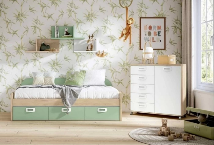 Dormitorio juvenil con cama nido, Mod. Yeti Dormitorio Completo juvenil en Bilbao