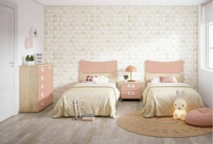 Dormitorio juvenil con 2 cabezales, Mod. Abby Dormitorio Completo juvenil en Bilbao