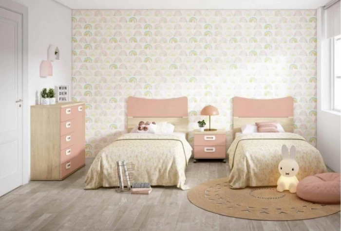 Dormitorio juvenil con 2 cabezales, Mod. Abby Dormitorio Completo juvenil en Bilbao