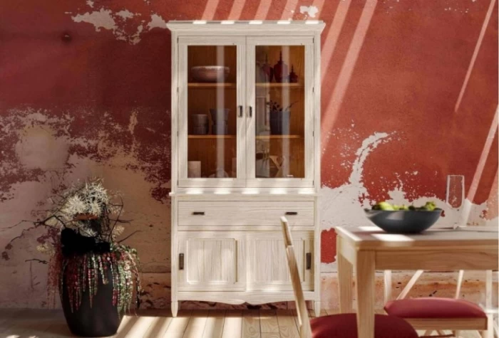 Vitrina 1 cajón y puertas, Mod.Amberes Vitrinas de salón en Bilbao