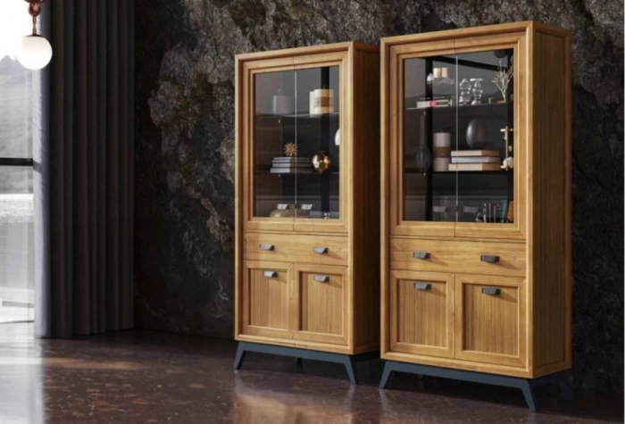 Vitrina de 100 cm, Mod. Rodas Vitrinas de salón en Bilbao